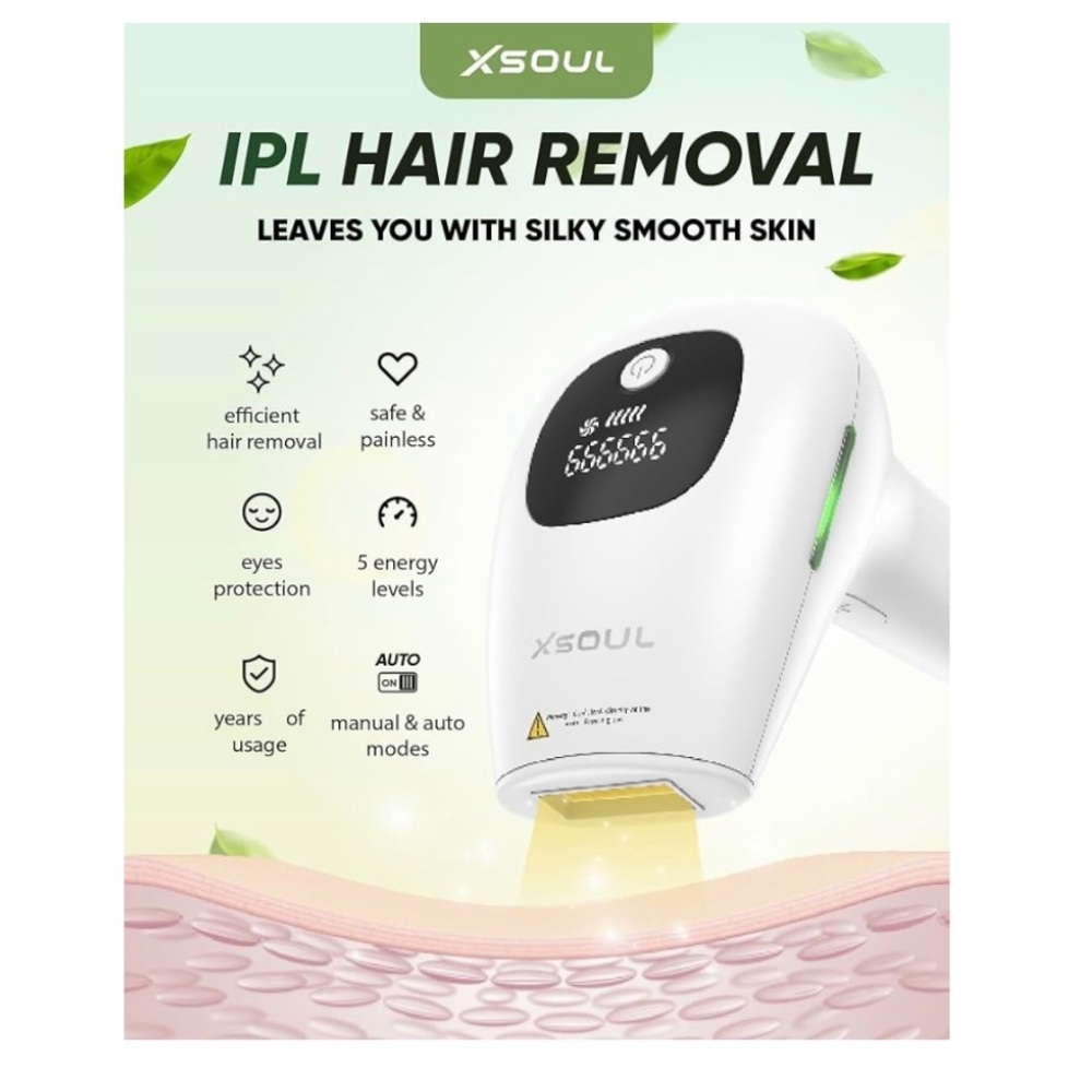 XSOUL At-Home IPL Hair Removal for Women and Men Permanent Hair Removal